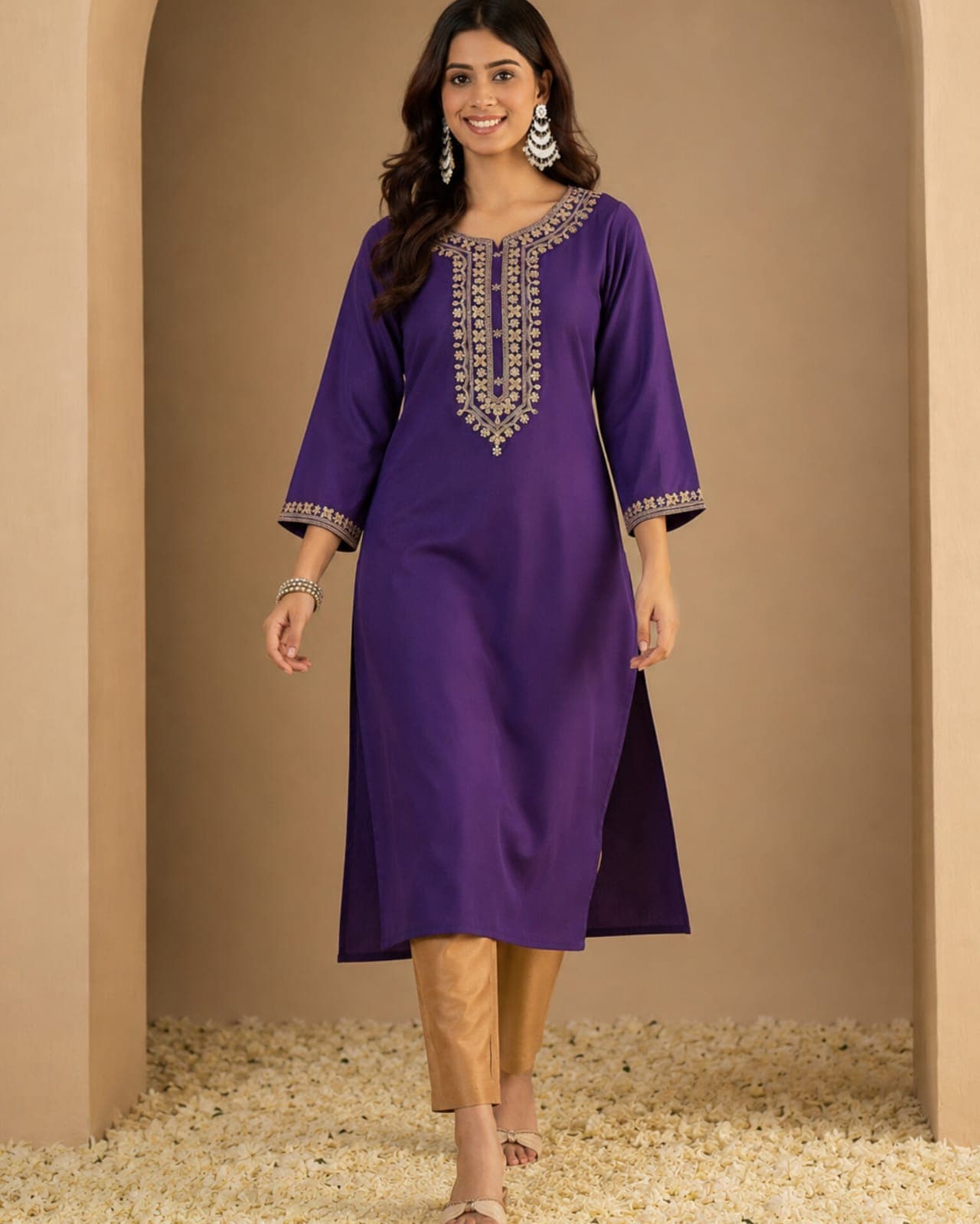 Single Long Kurti (Violet)(S)
