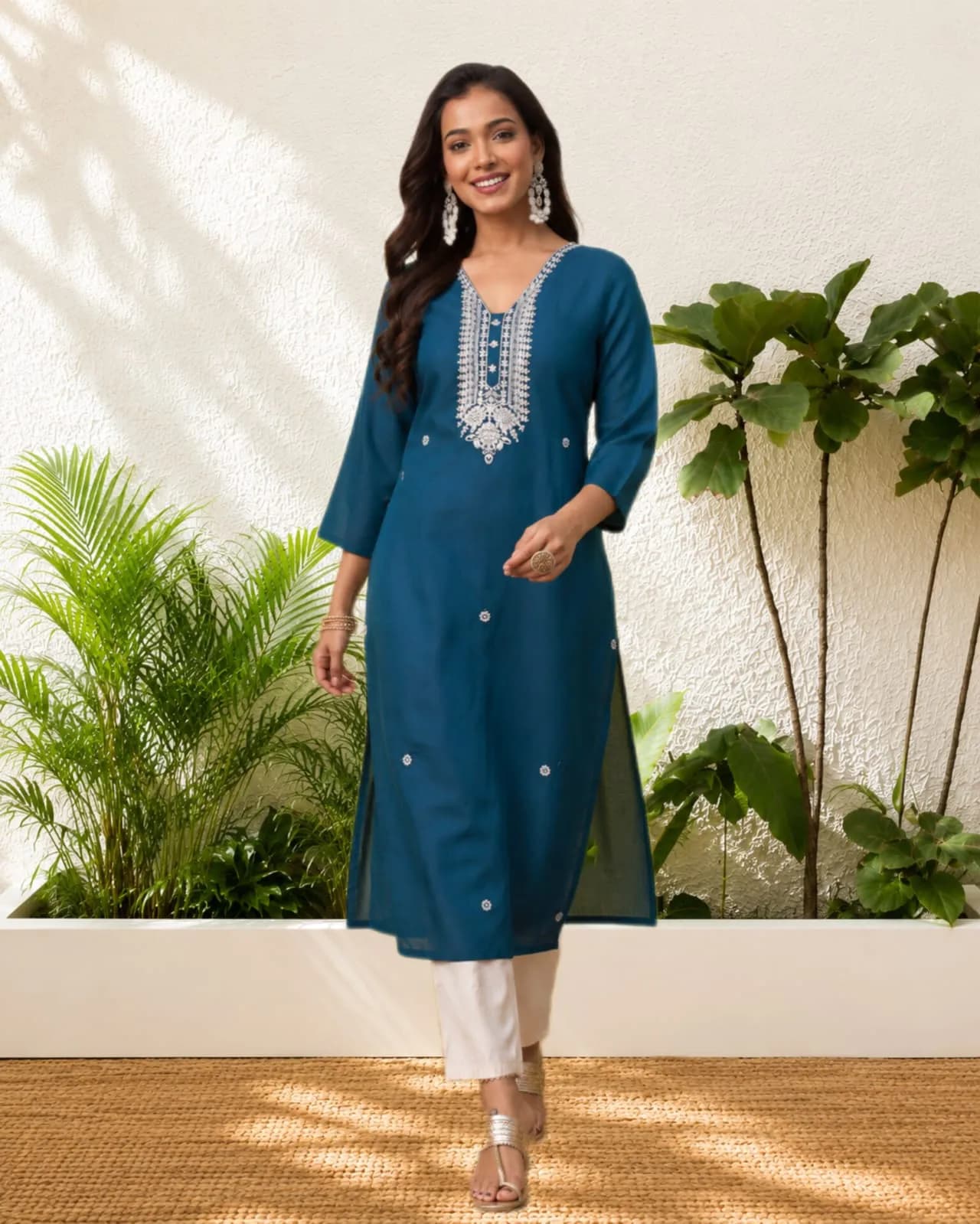 Single Long Kurti(S/Teel Blue)