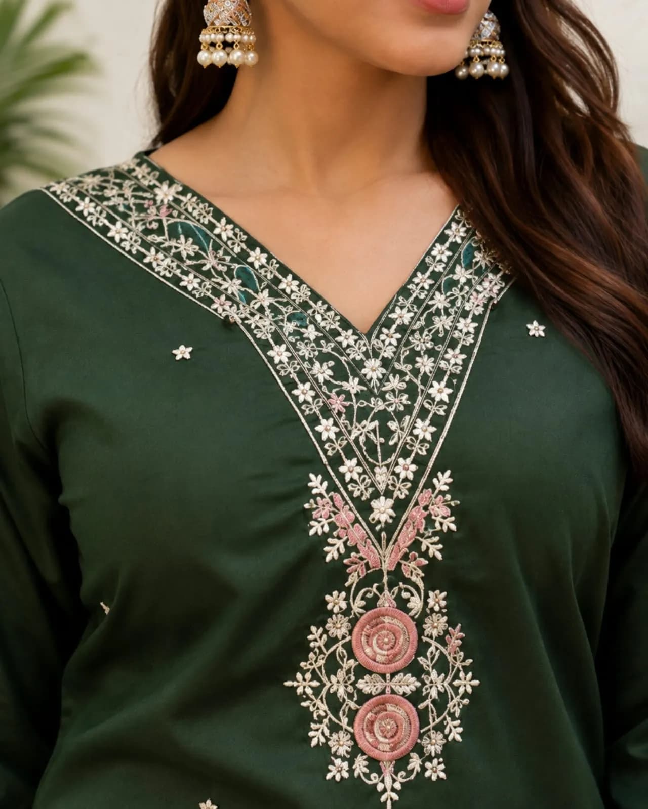 Single Long Kurti(S/Bottle Green)