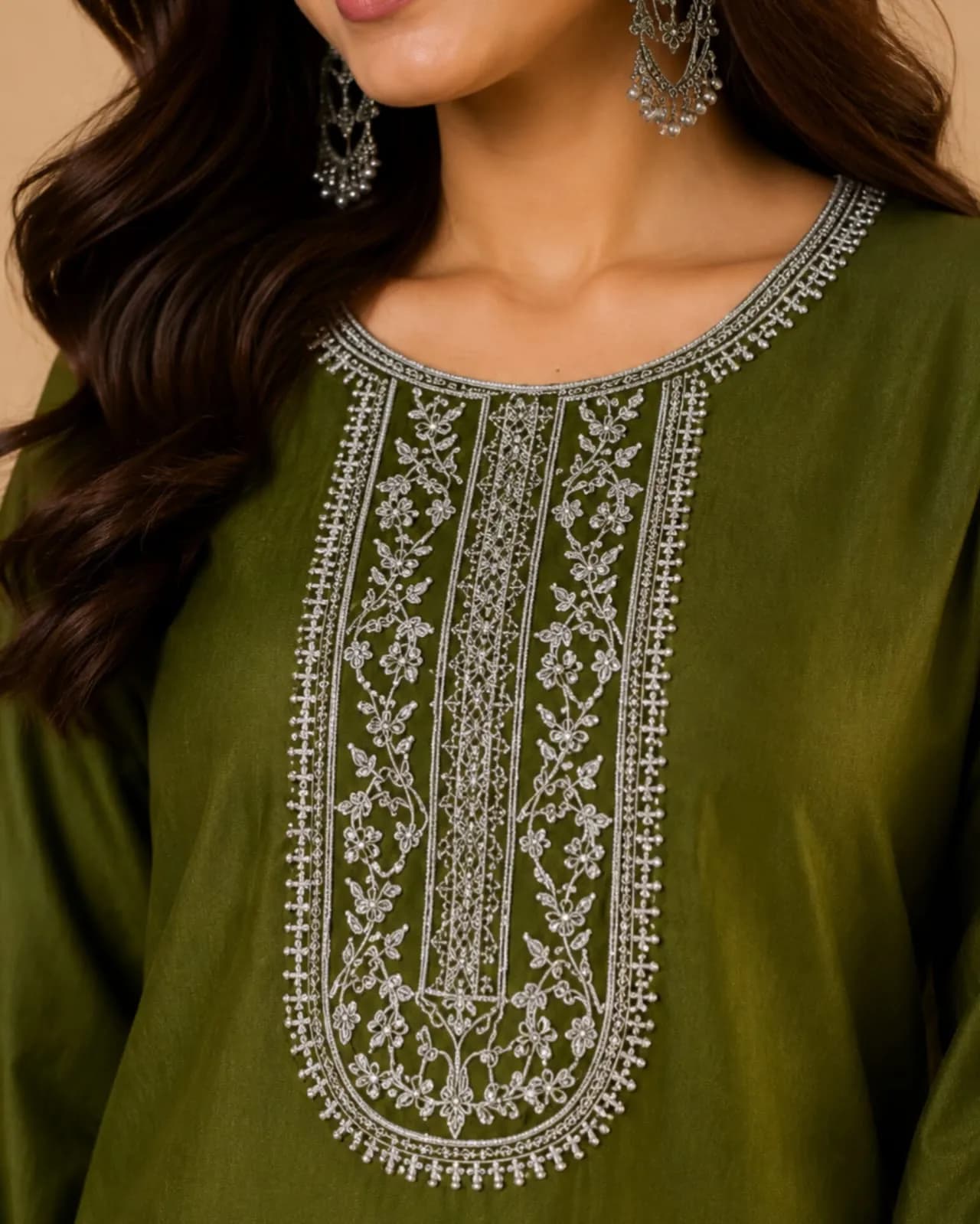 Single Long Kurti(S/Olive Green)
